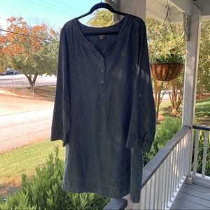 J. Jill tencel/chambray popover dress. Size large